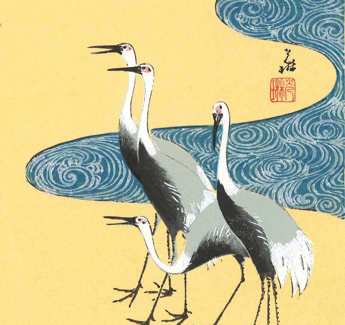 No4 浅水野鶴之図ー尾形光琳ー木版画 Korin Ogata Woodcut | 芸